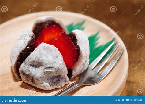 Fresh Ichigo Daifuku, Strawberry Mochi Japanese Sweet Stock Image ...