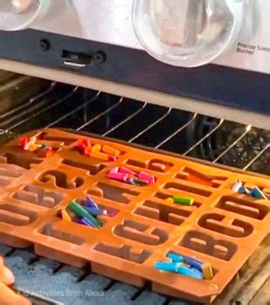 How To Melt Crayons In The Oven - Kid Activities with Alexa