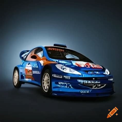 Peugeot 206 rally car with gulf oil livery on Craiyon