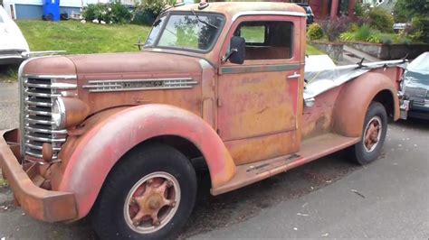 Unrestored Diamond T pickup truck - YouTube