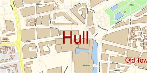 Hull UK England Map Vector Exact City Plan High Detailed Street Map editable Adobe Illustrator ...