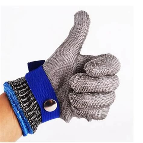 Safety Cut Proof Stab Resistant Stainless Steel Gloves Metal Mesh ...