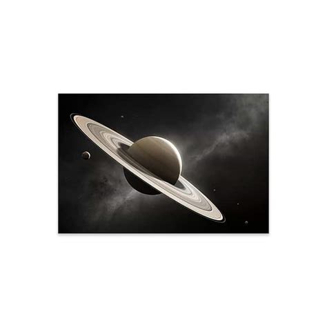 Planet Saturn With Major Moons Print On Acrylic Glass by Johan Swanepoel - Bed Bath & Beyond ...