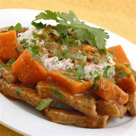 Red Curry Pork with Sweet Potatoes Recipe | MyGourmetConnection