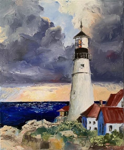 Lighthouse. Painting by Vita Schagen | Saatchi Art