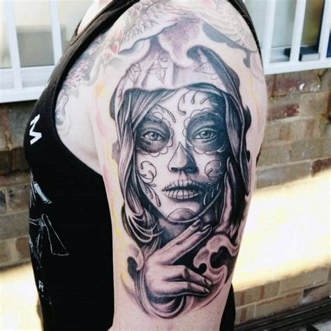 Guys Arms Lovely Doe Eyed Day Of The Dead Lady Tattoo | Tattoos for guys, Day of the dead tattoo ...