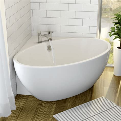 Affine Fontaine Corner Freestanding Bath 1270mm x 1270mm with Built-In Waste Bathroom Shop ...