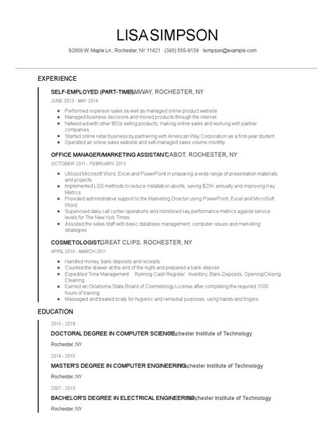 Self-Employed Resume Examples and Tips - Zippia