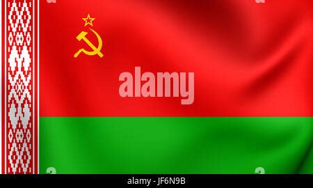 3D Flag of the Byelorussian SSR (1920-1991). Close Up Stock Photo - Alamy