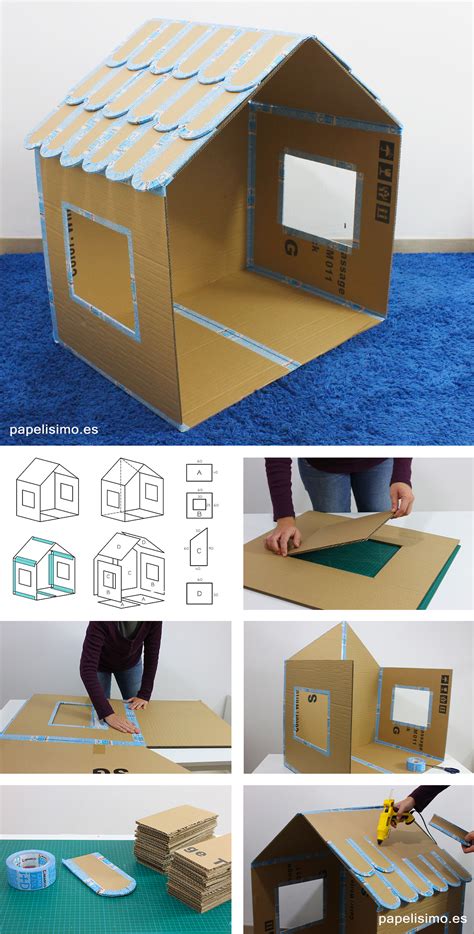 Cómo hacer casa de cartón para niños (Plegable) - Papelisimo