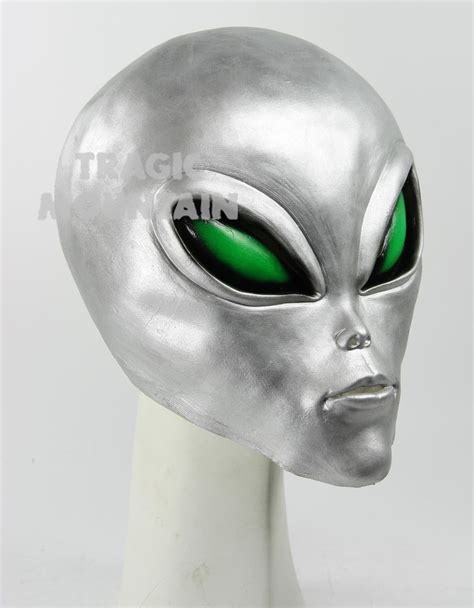 ALIEN UFO Extra Terrestrial ET Latex Full Mask Costume Prop Silver | eBay