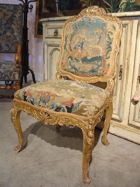 Circa 1800 French Giltwood And Tapestry Chair from Le Louvre French Antiques on Ruby Lane ...