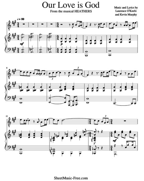 Our Love is God Sheet Music Heathers (The Musical) - ♪ SHEETMUSIC-FREE.COM