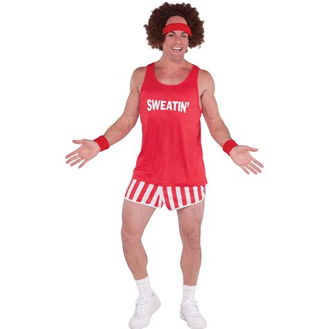 Exercise Maniac Character Kit Costume Richard Simmons Wig Shirt Shorts Headband - Walmart.com ...