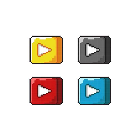 play button in pixel art style 21560900 Vector Art at Vecteezy