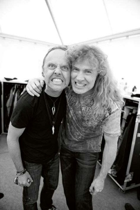 LARS ULRICH of Metallica and DAVE MUSTAINE of Megadeth, posing together ...