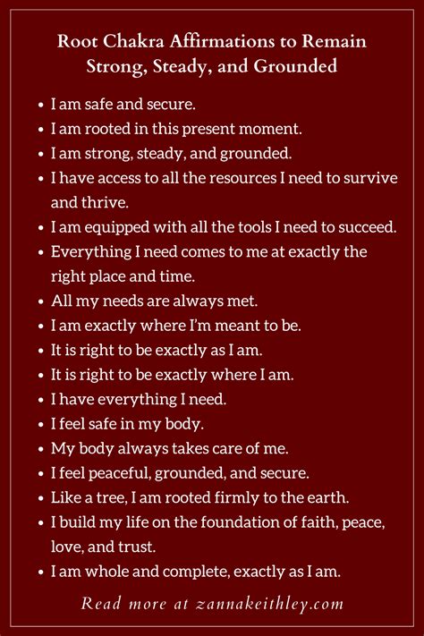 35 Root Chakra Affirmations to Remain Strong and Grounded