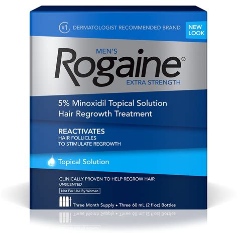 Buy Rogaine Men's Extra Strength 5% Minoxidil Topical Solution for Hair Loss and Regrowth ...