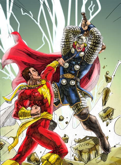 thor vs captain marvel by jnano on DeviantArt