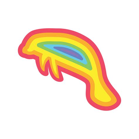 rainbow manatee awareness month vector image illustration 32423049 ...