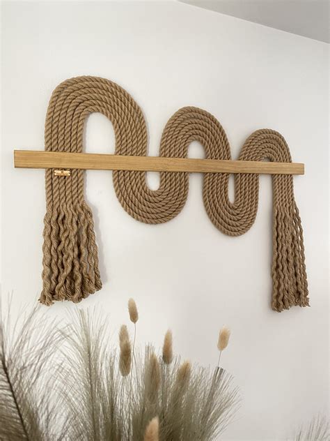 Wall rope art natural color - OliviaFiberArt