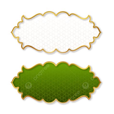 Golden Arabic Islamic Banner Frame With Transparent Background Text Box ...