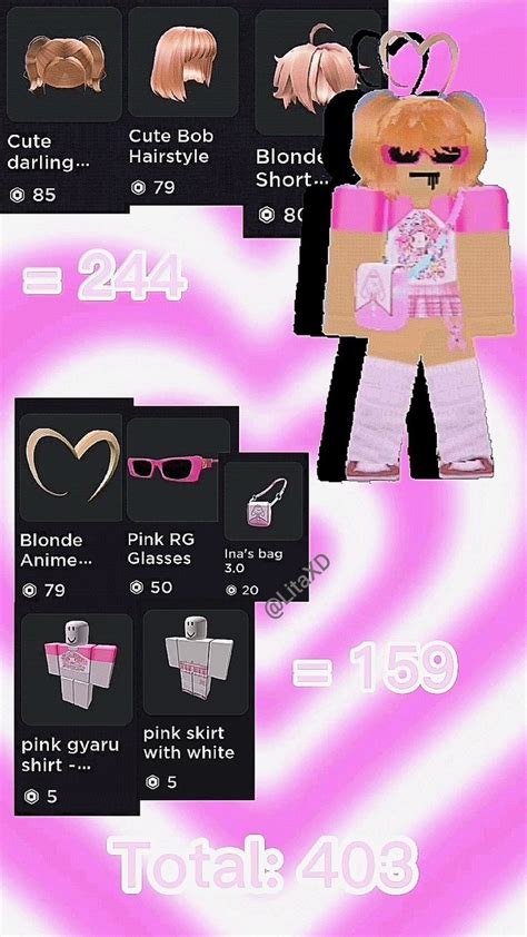 Gyaru pink outfit 💗 ||ROBLOX|| | Рисунки панды, Зеленые фоны, Милые пары