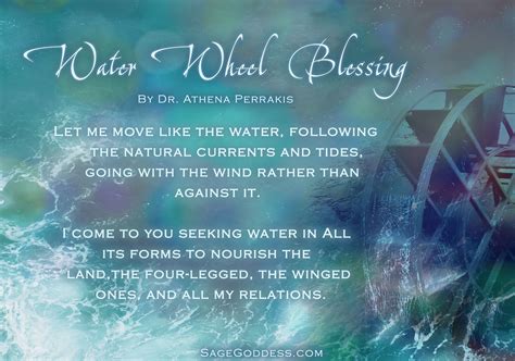 Do you invoke the elements? Water nourishes, calms, and creates flow ...