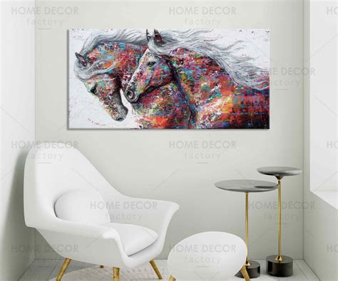 Abstract Horse Canvas Art Colorful Abstraction Print Horse - Etsy