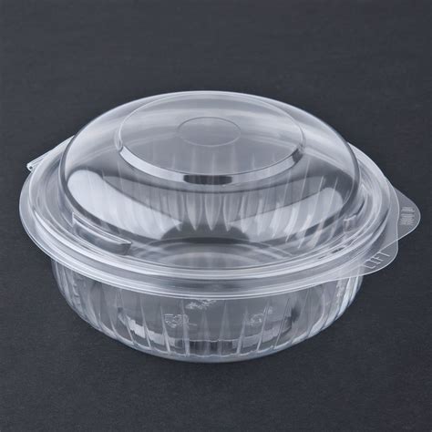 Dart Solo C12HBD PresentaBowls 12 oz. Clear Hinged Plastic Bowl with Dome Lid 300 / Case