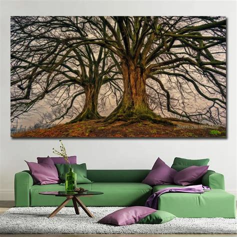 No Frame Canvas Wall Art Tree Art Painting Modular Picture HD Prints Large Artwork Poster for ...