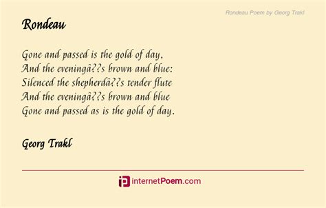 Rondeau Poem by Georg Trakl