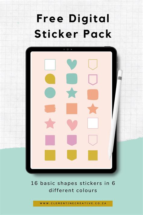 Free Digital Planner Stickers for Goodnotes {Basic Shapes PNGs ...