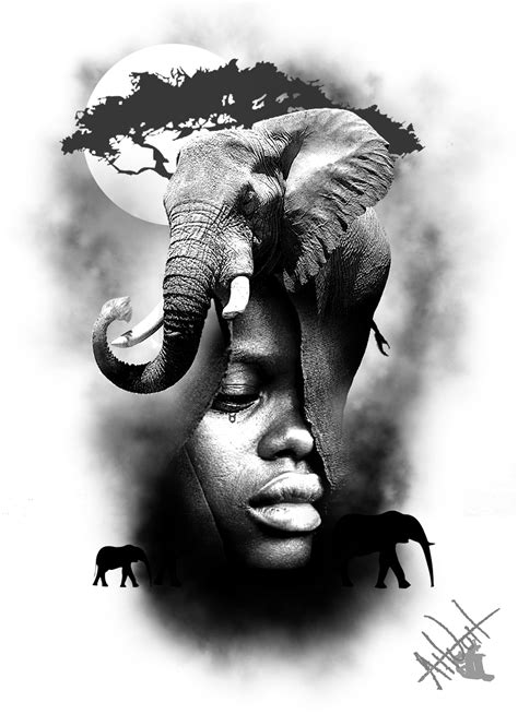 Africa tattoo design African Drawings, African Art Paintings, Elephant Tattoo Design, Elephant ...