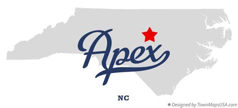 Map of Apex, NC, North Carolina