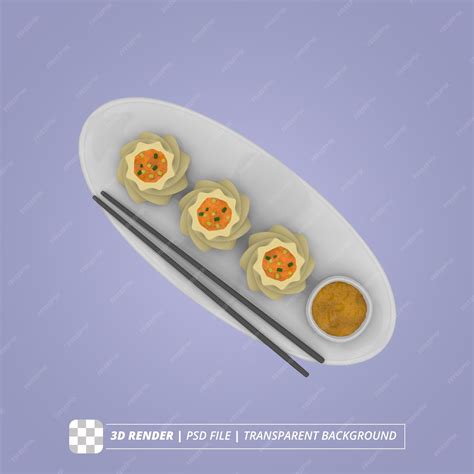 Premium PSD | Siomai 3d render isolated images