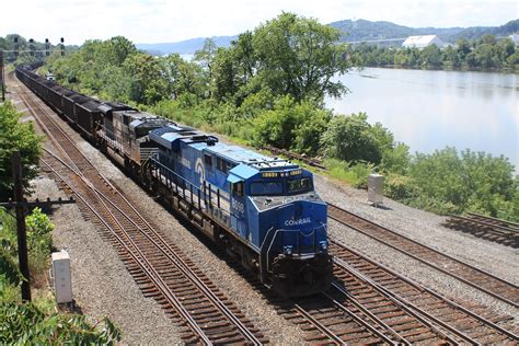 Norfolk Southern's Conrail Heritage Unit (NS ES44AC 8098 along with NS ...