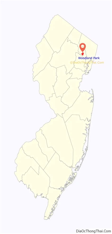 Map of Woodland Park borough, New Jersey - Thong Thai Real