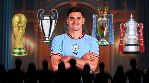 Manchester City's Julian Alvarez completes football after UCL Final