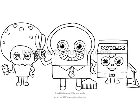 Bread Barber Shop Coloring Pages Coloring Pages