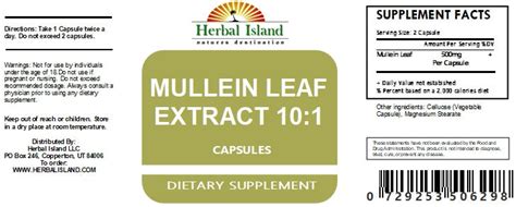 Mullein Leaf Capsules – Herbal Island