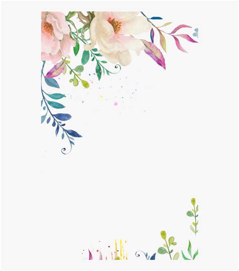 Watercolor Border Png - Watercolor Floral Border Png, Transparent Png - kindpng