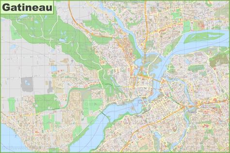 Large detailed map of Gatineau - Ontheworldmap.com