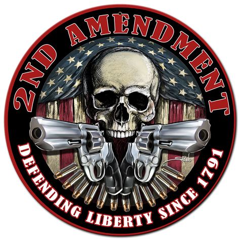 2nd Amendment Defending Liberty Metal Sign 14 x 14 Inches