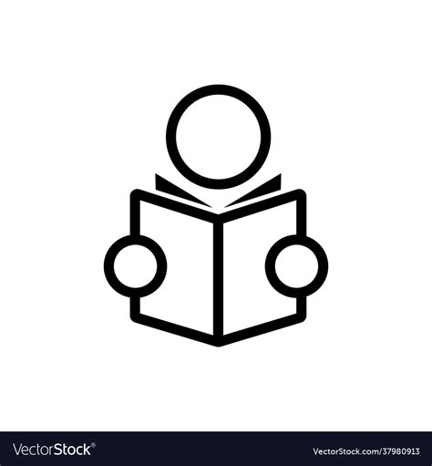 Book reader icon isolated on white Royalty Free Vector Image