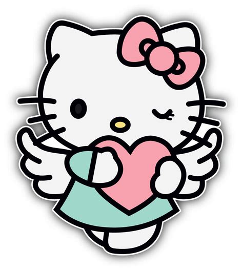 Hello Kitty Cartoon Heart Sticker Bumper Decal - ''SIZES'' | eBay