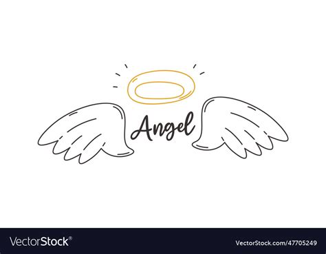 Angel wings with halo Royalty Free Vector Image