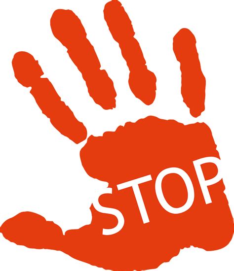 Stop Sign Hand Print Silhouette clipart. Free download transparent .PNG | Creazilla