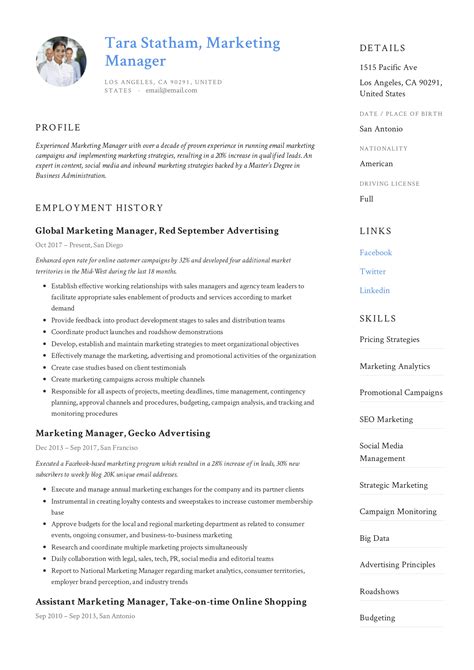 Marketing Manager Resume + Writing Guide | 12 TEMPLATES | 2019