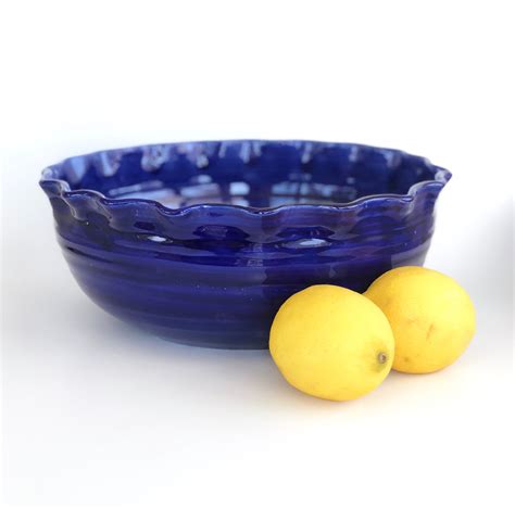 Ceramic Serving Bowl Handmade in Blue